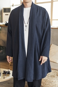 2023春季汉服开衫男风衣男士披风外套D263P90图片