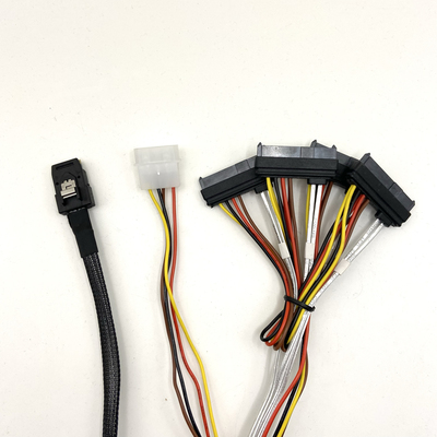 MINI-SAS 1分4 SAS/SATA线 SFF-8087转8482 1转4硬盘数据线一米长