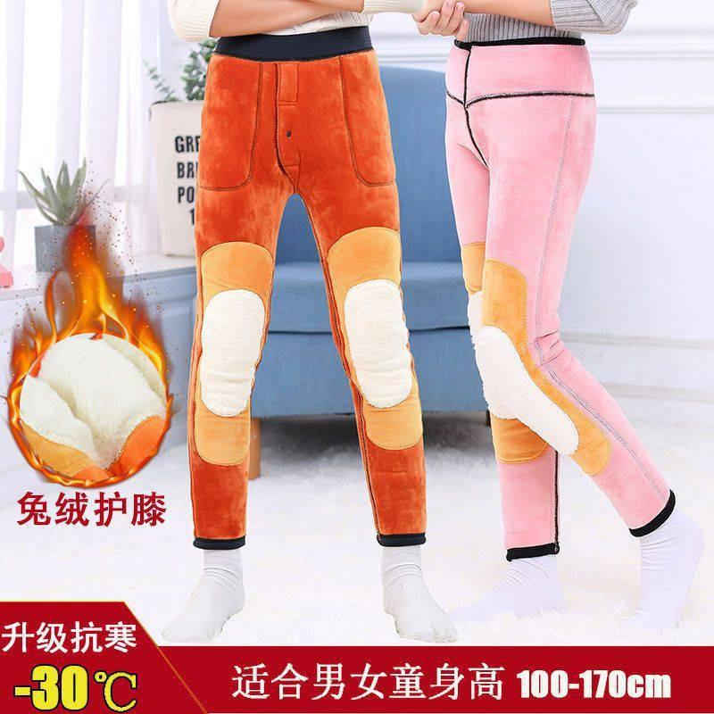 女童保暖裤超厚儿童驼绒三层加厚