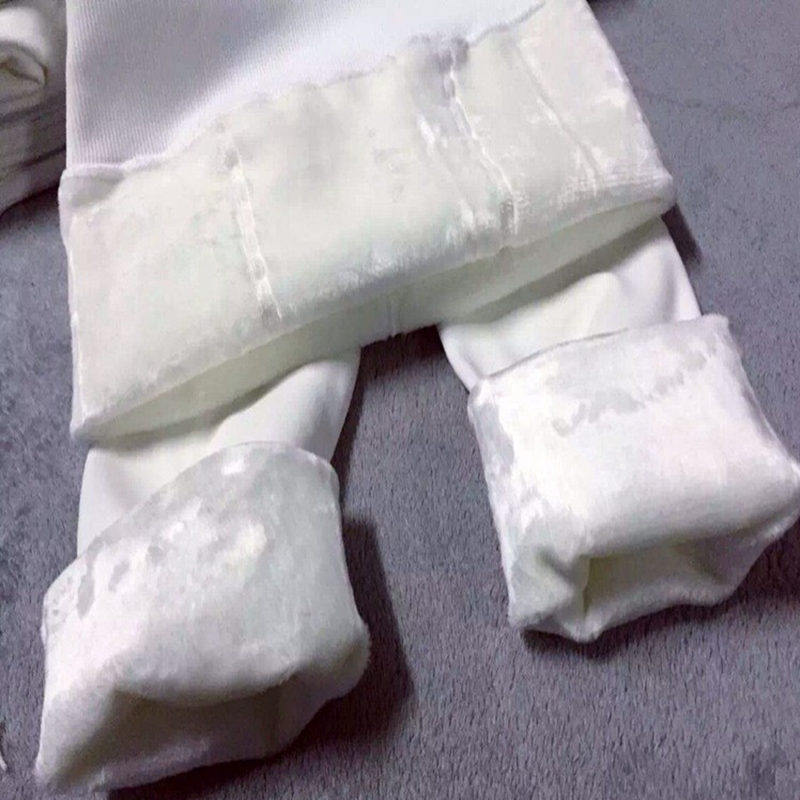 女童白色打底裤加绒加厚秋冬