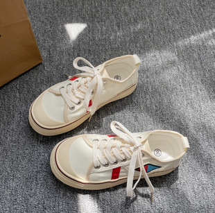 帆布鞋 经典 新款 休闲运动板鞋 百搭透气小白鞋 女薄底时尚 2025年夏季