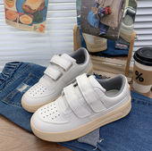 透气潮鞋 皮面镂空小白鞋 夏季 轻便平底百搭白色休闲板鞋 女2024新款