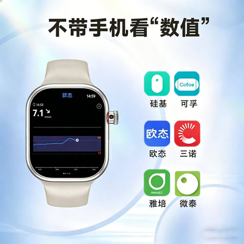 糖动态支持硅基三诺运动智能手表