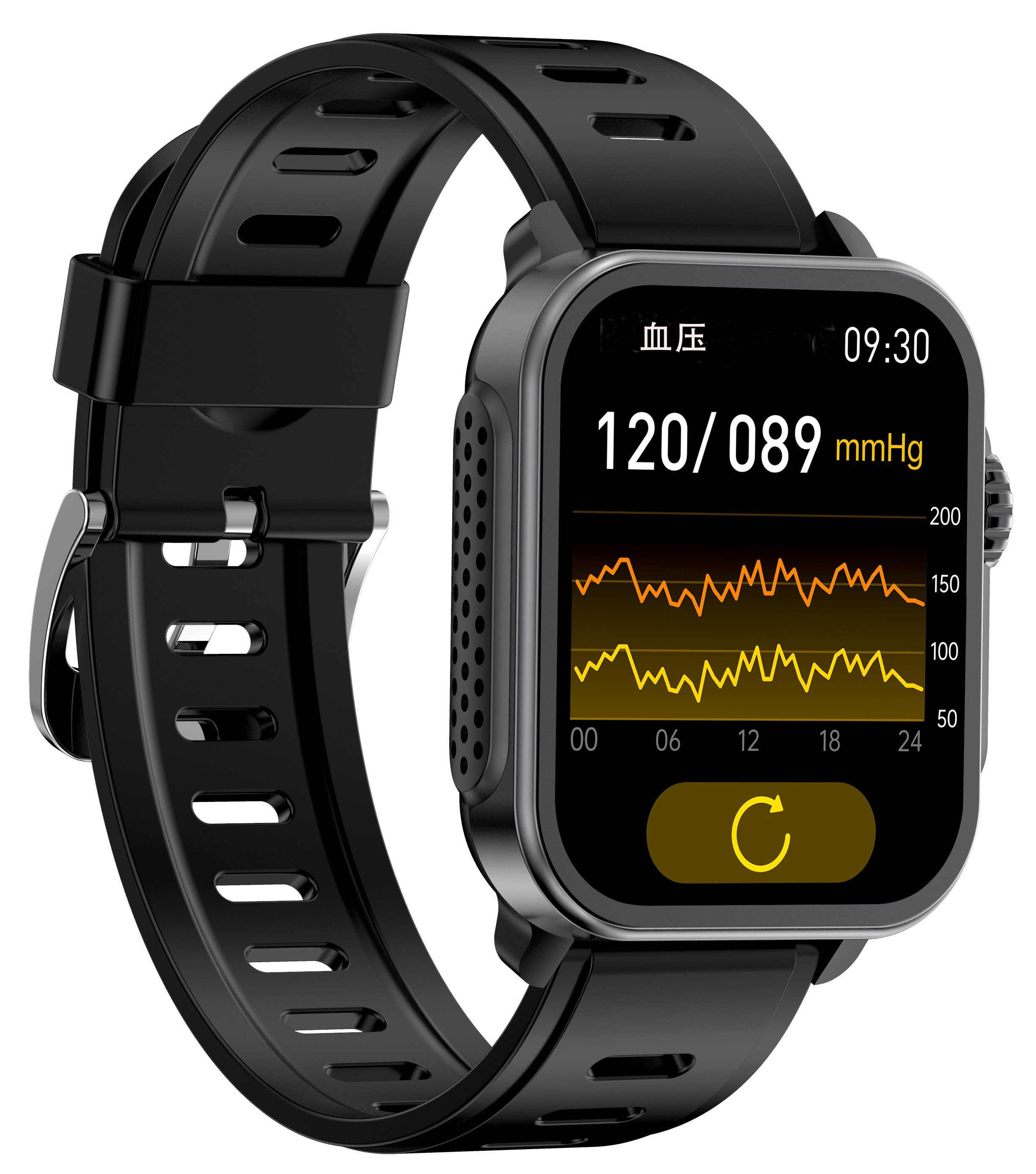 24시간 완전 자동 모니터링 고정밀 무통 혈당 측정 시계 스마트 팔찌 혈압 체온 혈중 산소 심박수