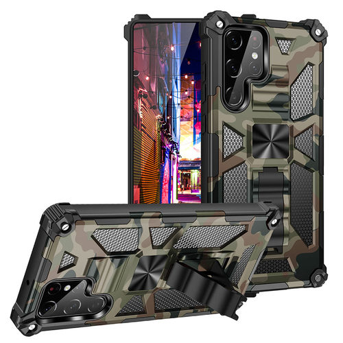 军事迷彩适用三星s25ultra手机壳折叠支架3星s24fe四角加厚s23+plus车载磁吸s22uitra磨砂a16套a56a55A54外壳