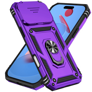 遮挡摄像头适用苹果17promax手机壳新款iPhone16推窗滑盖i15plus全包镜头14指环扣13mini支架12pm防摔Air外壳