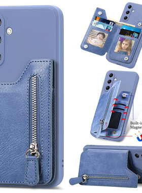 适用于三星A54手机壳A34卡包a14拉链钱包A25可放卡A32插卡a23卡夹a15背卡a73卡套a55 a72 a04带支架a81保护套