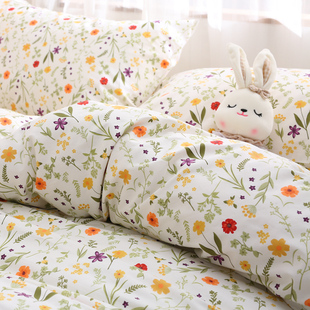 温馨 纯棉被套单件150x200X230全棉厚斜纹被罩220x240女 桔梗花