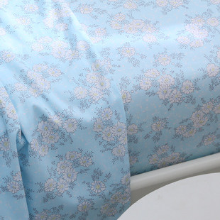 淑女蓝床单纯棉小碎花被单全棉斜纹布单双人1.21.51.82.0m单件ins