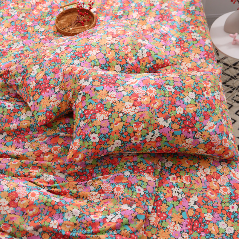 100全棉斜纹床单单件ins红色系