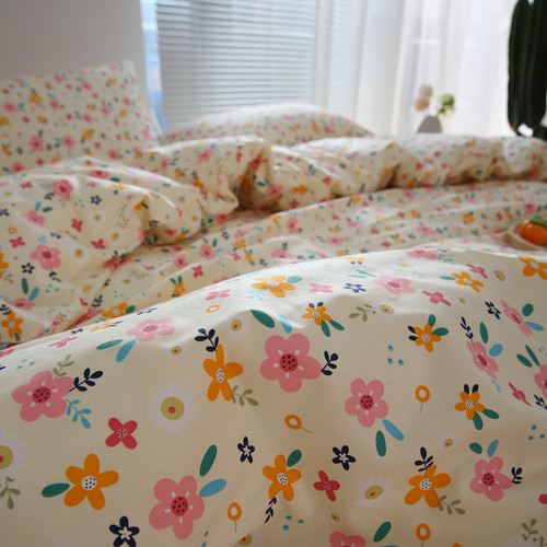 秋冬纯棉全棉床单单件加密碎花纹