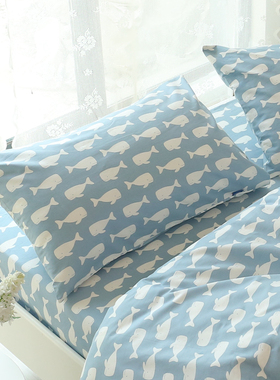 碎花枕套棉布包邮一对4874枕头套全棉单人枕芯套纯棉简约卡通成人