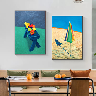 大卫霍克尼静物装饰画餐厅饭厅挂画客厅卧室墙画现代简约艺术壁画