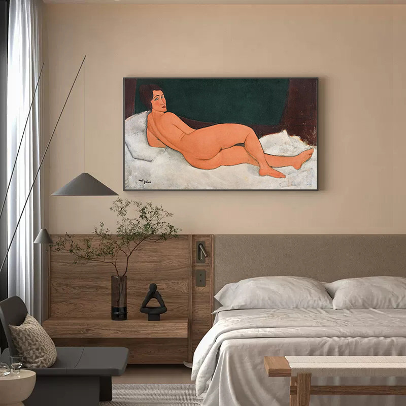 莫迪里阿尼《裸女》装饰画客厅挂画酒店民宿卧室床头墙壁画艺术画