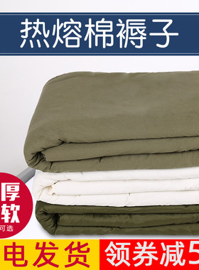 军绿色热熔棉床褥垫单人床褥子