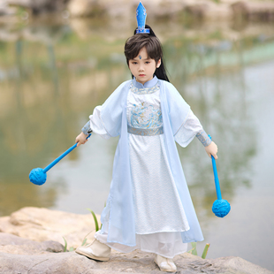 男童汉服春秋2025儿童古风哪吒敖丙服装国潮风套装男童女童表演服