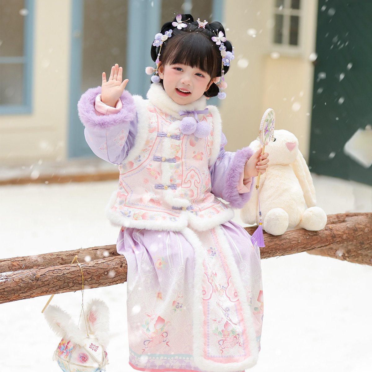 儿童仙气新中式国风加厚拜年服