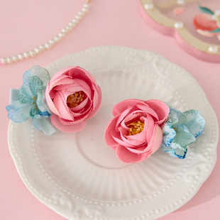 古月家【桃桃露头饰】汉服女童古风发饰小女孩搭配公主裙包边对夹