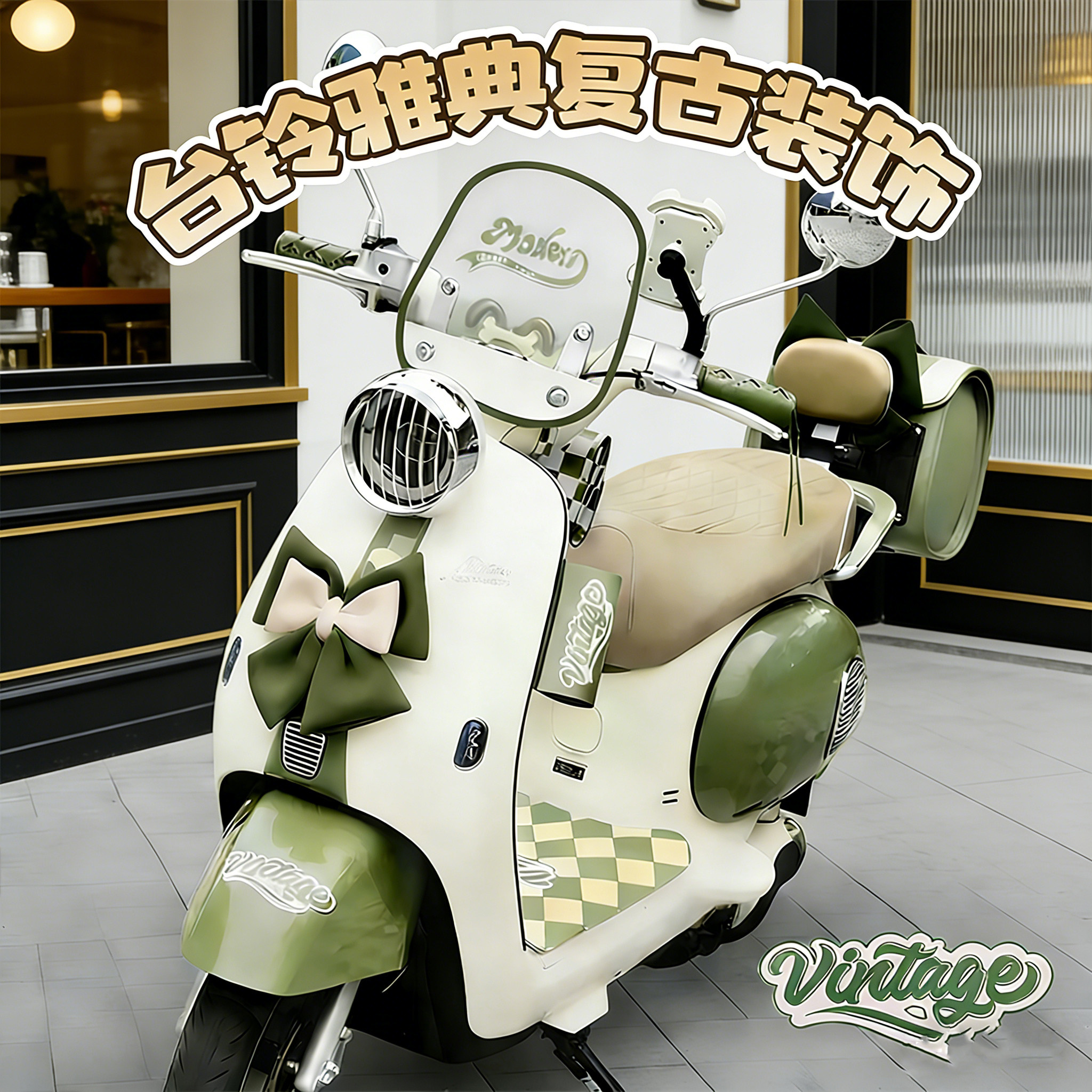 适用台铃雅典装饰配件贴纸大灯罩电动车挂钩脚垫后备箱改造后视镜