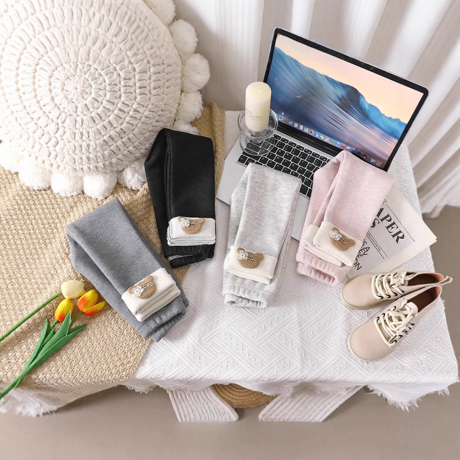 女童加绒打底长裤一体绒保暖