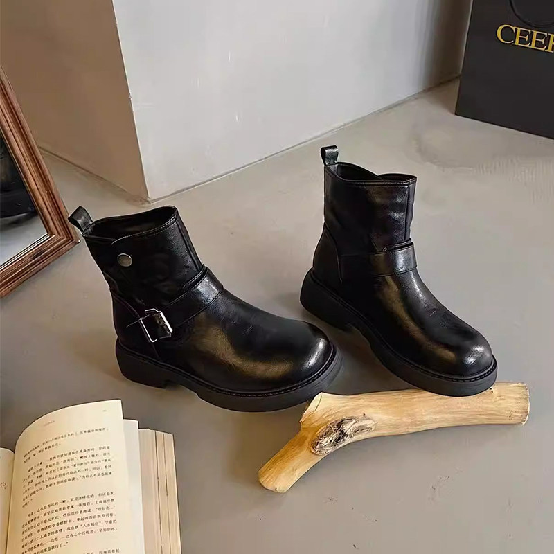 杰豪女鞋真皮马丁靴女2025年新款加绒短靴舒适保暖百搭款专柜正品,女鞋,马丁靴,淘宝优惠券,粉丝福利购,淘宝优惠卷