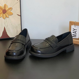 杰豪女鞋真皮乐福鞋女2026新款一脚蹬小皮鞋通勤上班配裙子单鞋子