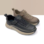 真皮休闲运动鞋 舒适轻便爸爸鞋 男2025新款 杰豪男鞋 工装 鞋 专柜正品