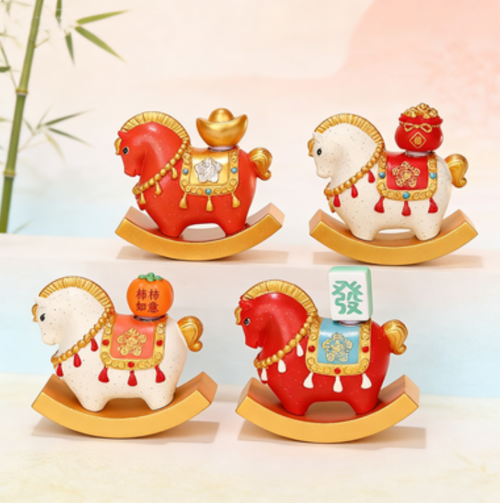 中国风摇钱马树脂摆件礼盒新年