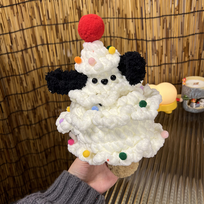 手工diy编织可爱圣诞树创意摆件