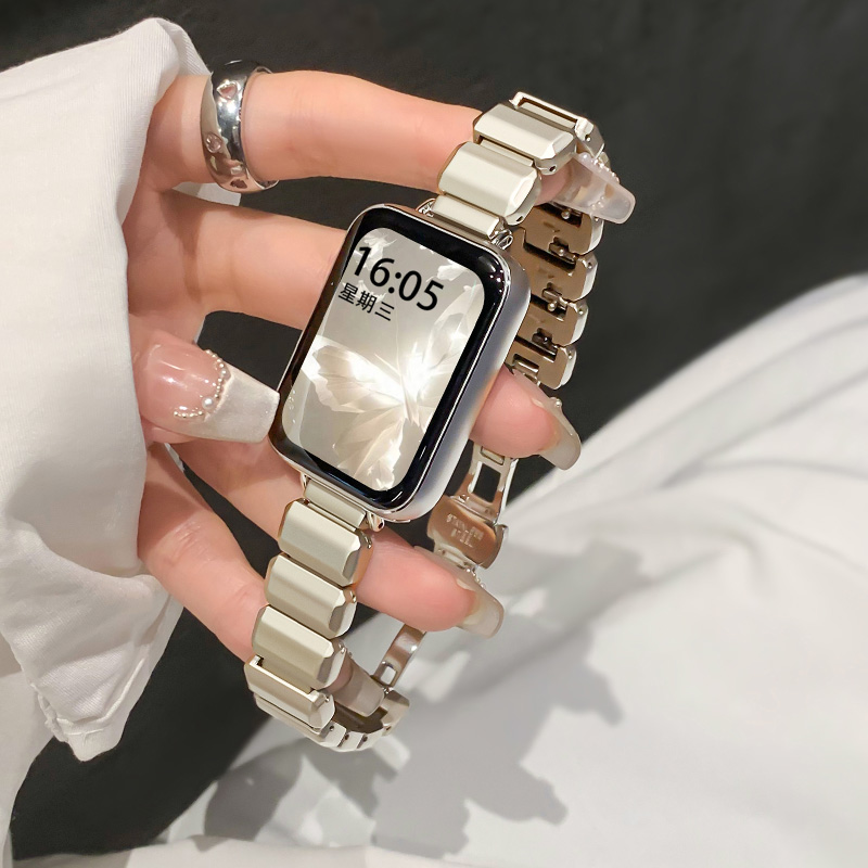 高级感菱光蝴蝶扣表链watch5表带