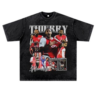 美式复古足球球星vintage亨利法国阿森纳半袖T恤男女夏季