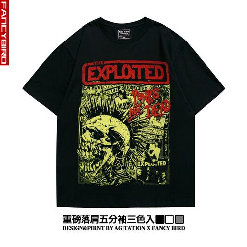the exploited美式朋克乐队重磅纯棉短半袖T恤落肩宽松男oversize