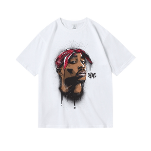 2pactupac匪帮西海岸说唱嘻哈饶舌hiphop潮牌短袖T恤男女中性夏季