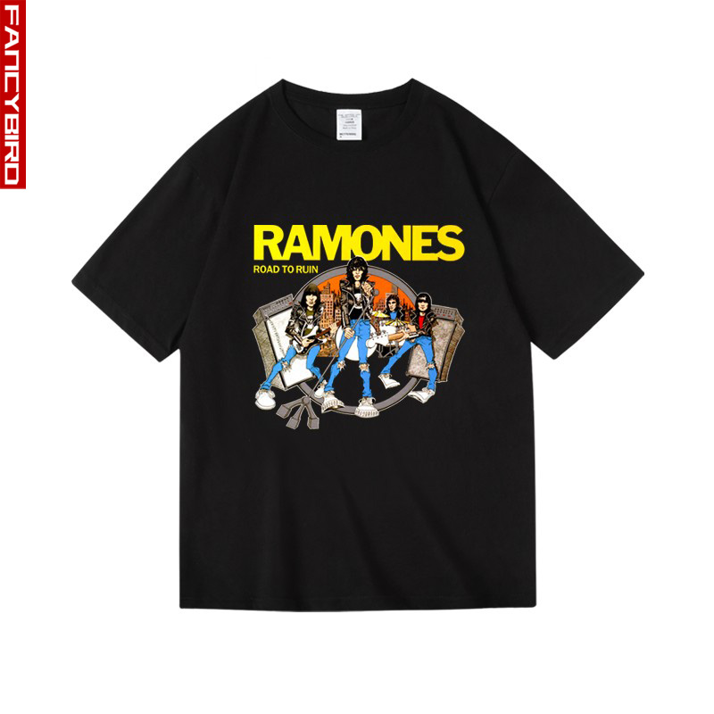 朋克摇滚乐队复古印花纯棉衣服