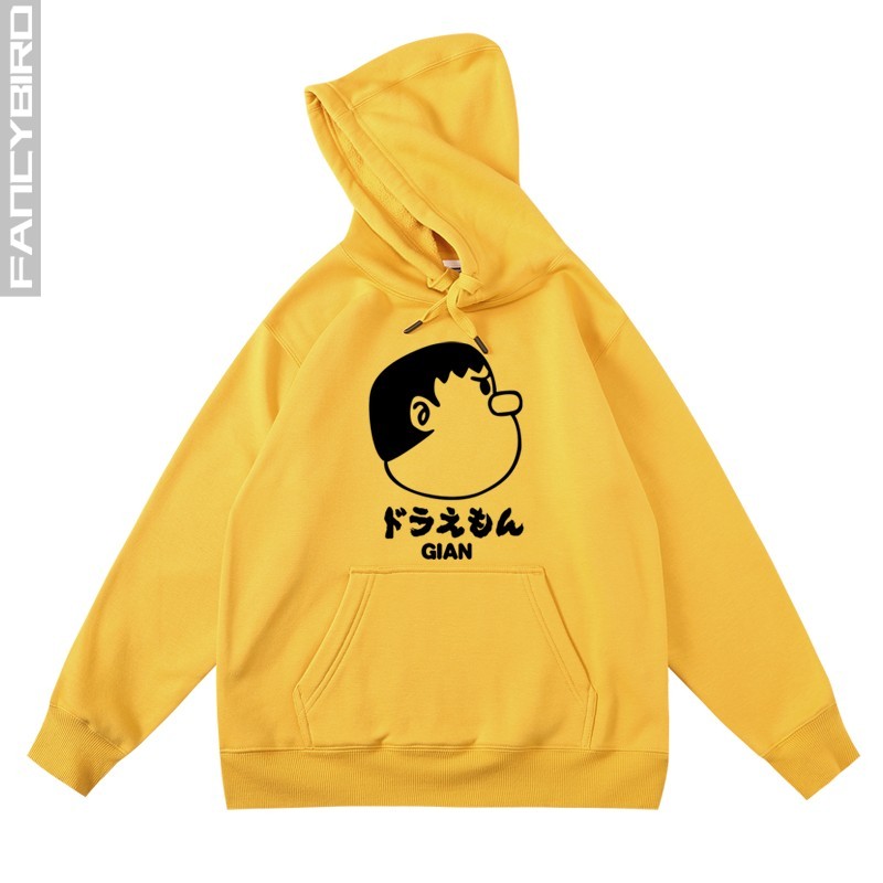 哆啦a梦机器猫胖虎秋冬套头帽衫