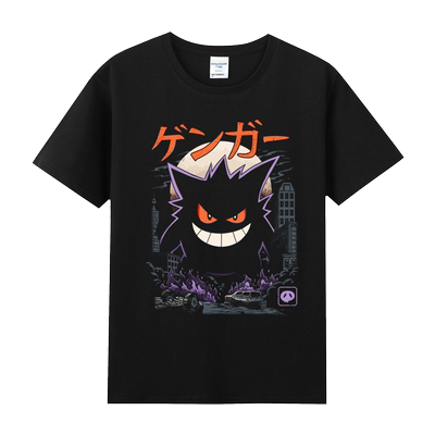 纯棉短半袖宽松T恤男女夏季bf二次元卡通精灵宝可梦ghost耿鬼周边