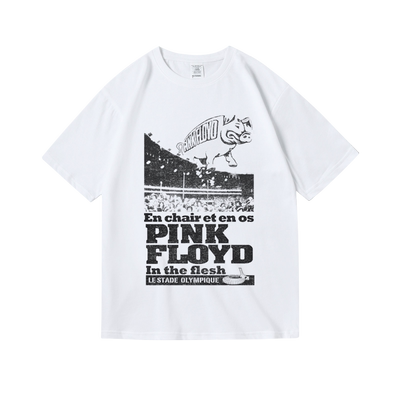 欧美复古印花纯棉半袖衣服