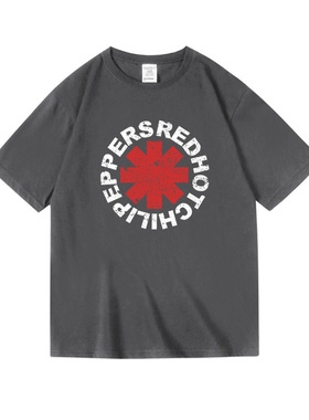 潮牌红辣椒RHCP周边美式摇滚复古印花纯棉短半袖T恤男女夏季中性