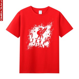 纯棉短半袖T恤男女夏足球liverpool红军利物浦英超永不独行周边