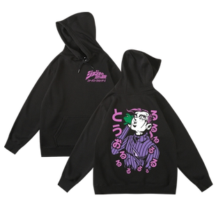 秋冬加绒连帽卫衣套头衫jojo的奇妙冒险黄金之风绯红之王动漫卡通