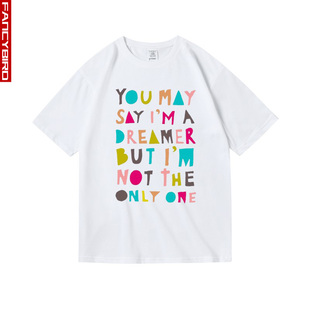 披头士betales英伦摇滚乐队约翰列侬周边印花纯棉短半袖T恤男女夏