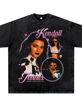 美式复古水洗做旧说唱嘻哈rapper厂牌Kendall Jenner肯达尔詹娜潮