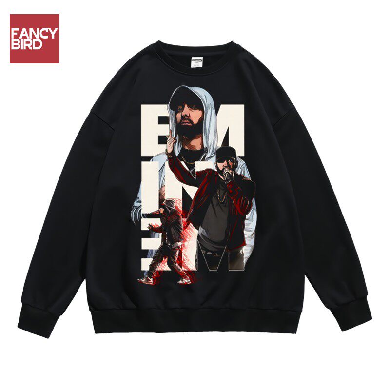 eminem埃米纳姆rapper姆爷嘻哈说唱潮流秋冬长袖无帽圆领卫衣男女