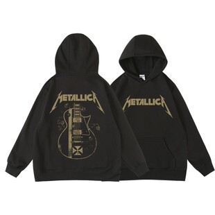 欧美风金属乐队metallica周边衣服摇滚秋冬连帽卫衣套头帽衫男