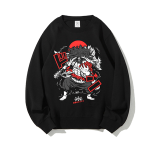 男女款春秋长袖圆领卫衣套头衫百兽凯多海贼四皇路飞印花周边衣服