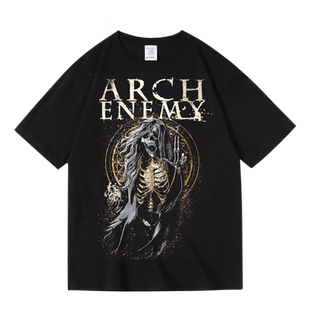 欧美潮流金属摇滚arch enemy大敌乐队周边印花纯棉短半袖T恤男女