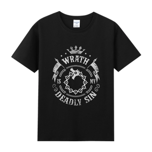 日式动漫七大罪周边卡通七宗罪愤怒傲慢印花纯棉短袖圆领T恤男夏