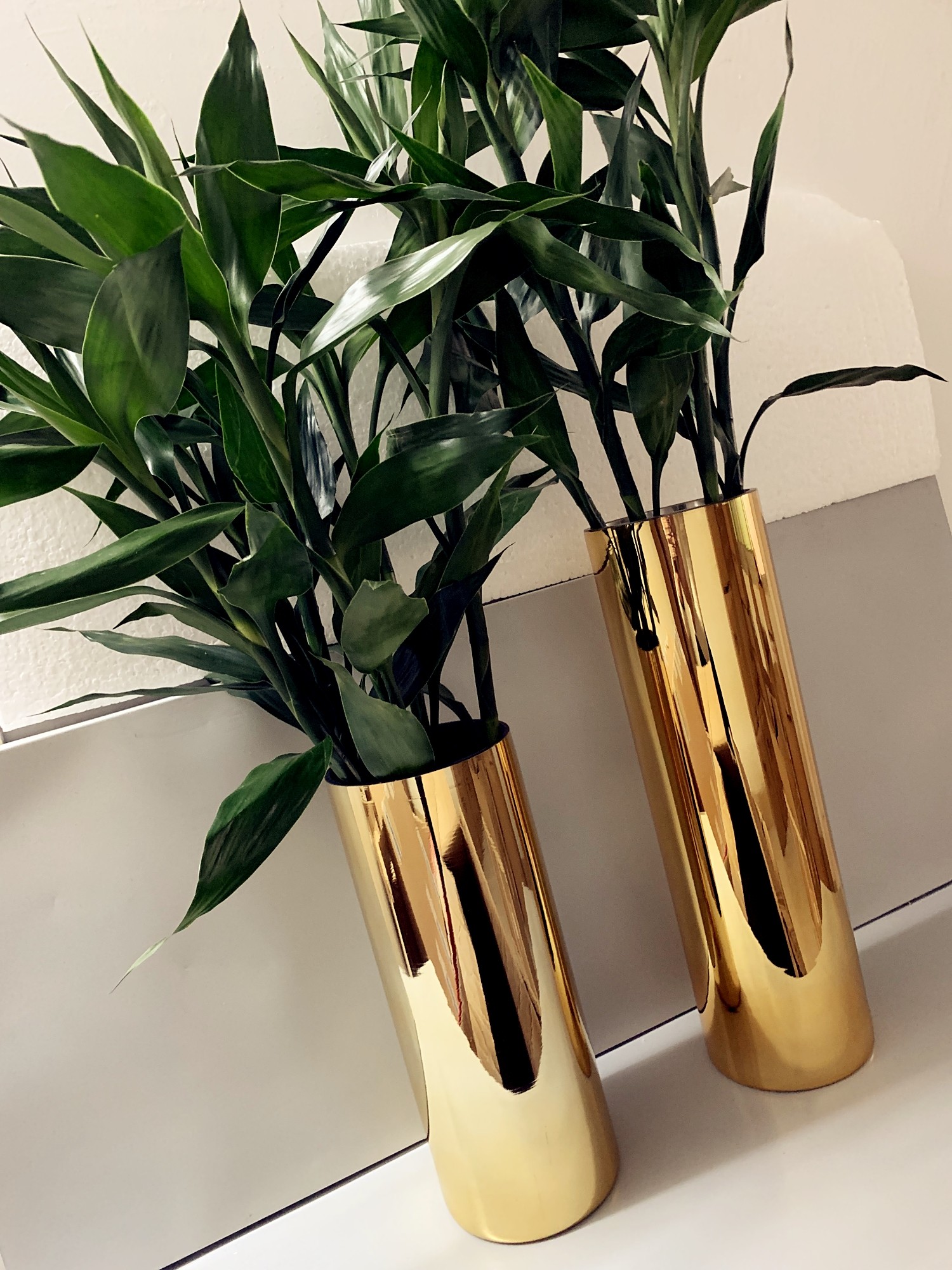 金色玻璃花瓶电镀镜面圆柱直筒