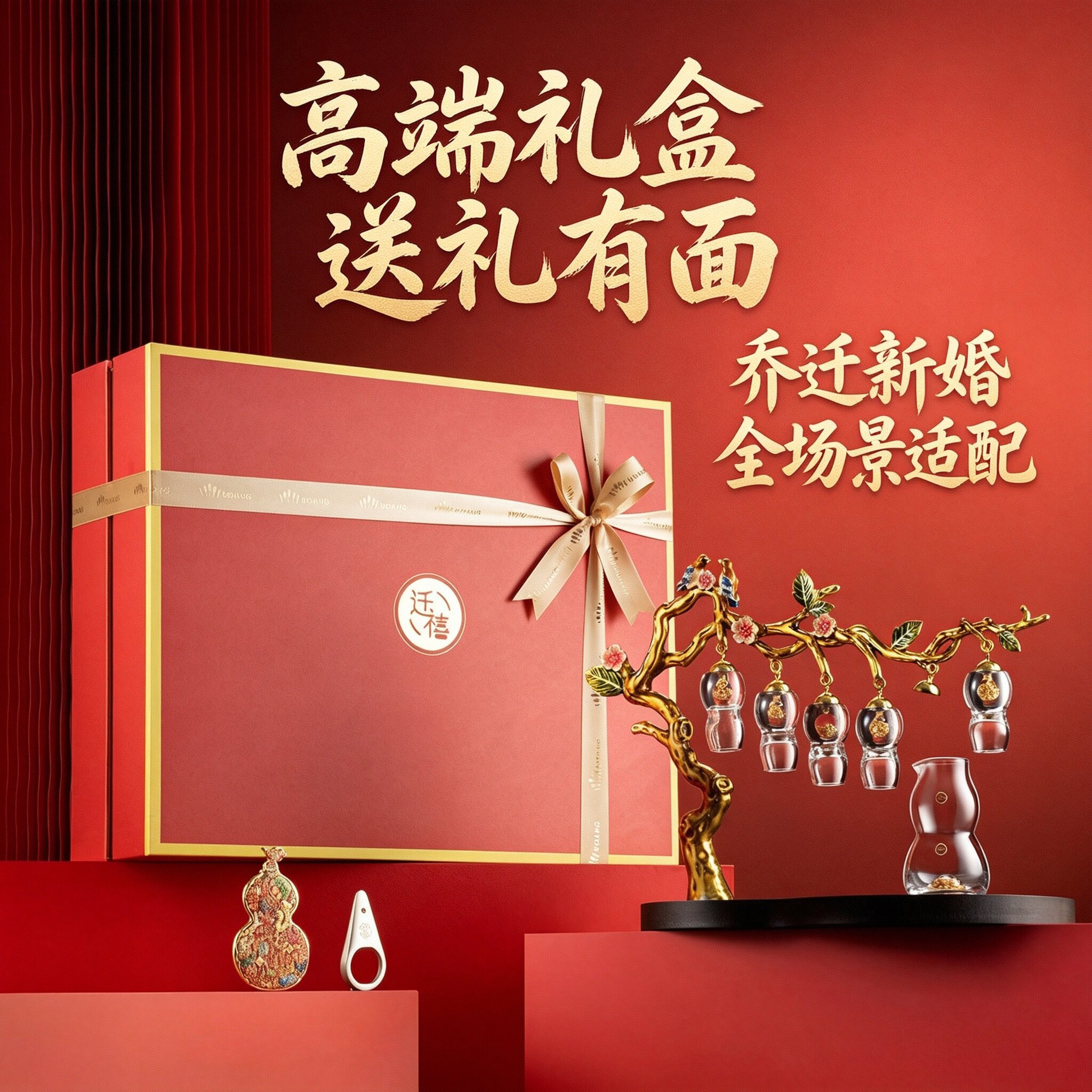 创意葫芦白酒杯分酒器酒具套装摆件高档礼盒送礼乔迁新居送长辈