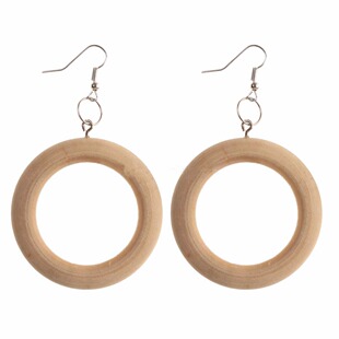 E199 纯手工原木耳环 diy彩绘大漆漆器漆艺漆画材料 木环木片